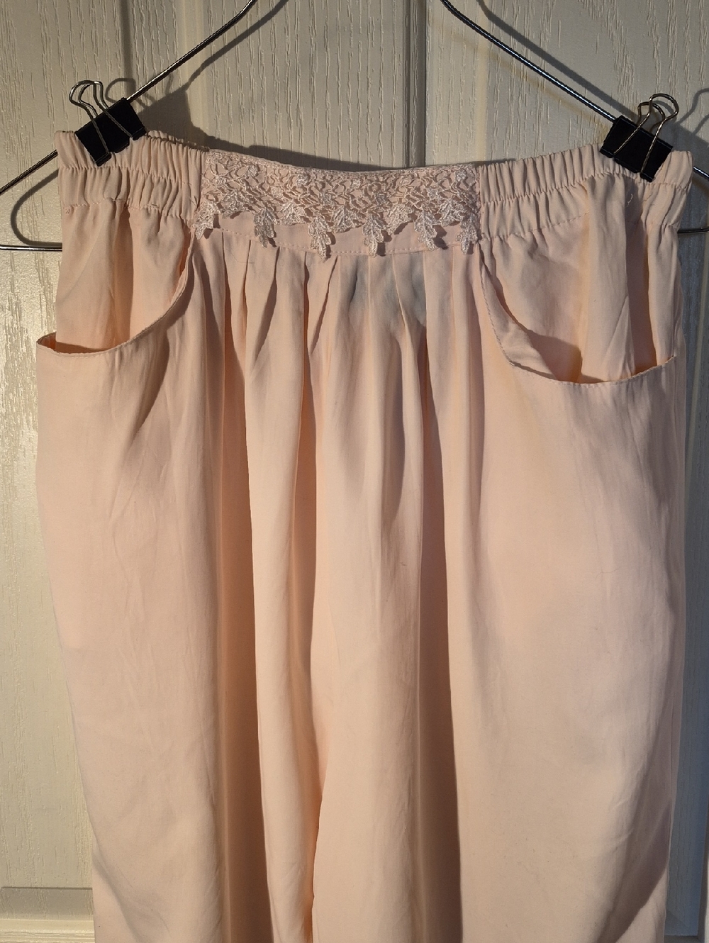 Bengamin A Light Blush Peach Lace-Trim Pants